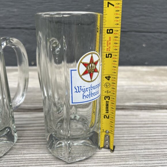2 VTG Wurzburger Hofbrau Bavarian Pilsner Beer Glass Stein Mug - Picture 10 of 13